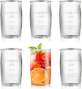 Dingerjar 20 OZ Glass Cup Set of 6, Elegance Modern Simplicity Drinking Glasses by Dingerjar