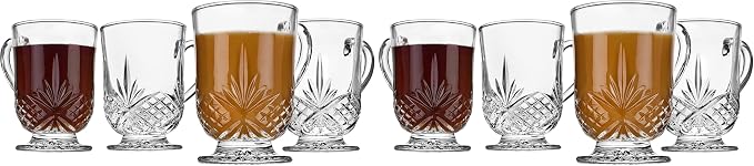 Godinger Coffee Mugs, Tea or Hot Water Glass Cups by Godinger