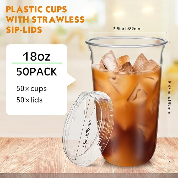 Baderke 50 Pcs Round Bottom Plastic Cups - Image 3