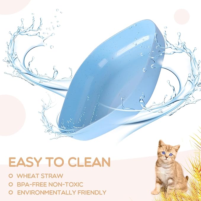 Cat Food Bowl Set, 6 inch Wide Shallow Cat Bowl - Image 4