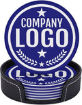 Custom Leather Coasters with Logo by Handmade