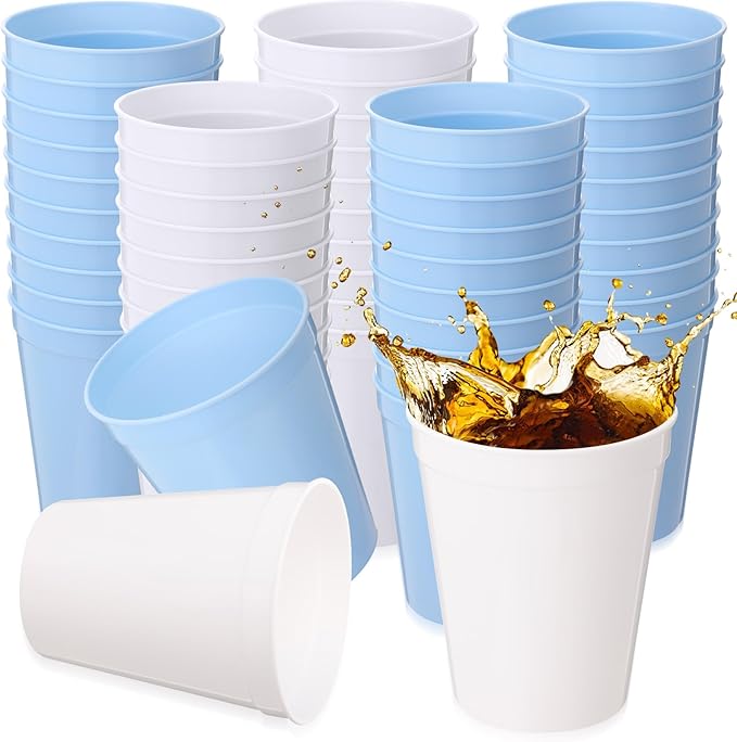 Yungyan 100 Pack 16 oz Stadium Cups Reusable Plastic Cups Blank Drink Stadium by Yungyan