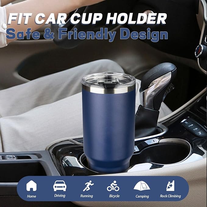 40 oz Tumbler with Lids and Straws, Stainless Steel Insulated Coffee Tumbler - Image 6