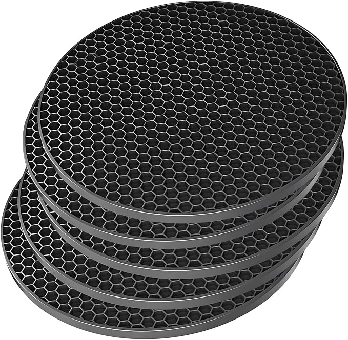 Silicone Non-Slip, Heat Resistant & Water-Trapping Trivet Mats by TENOC