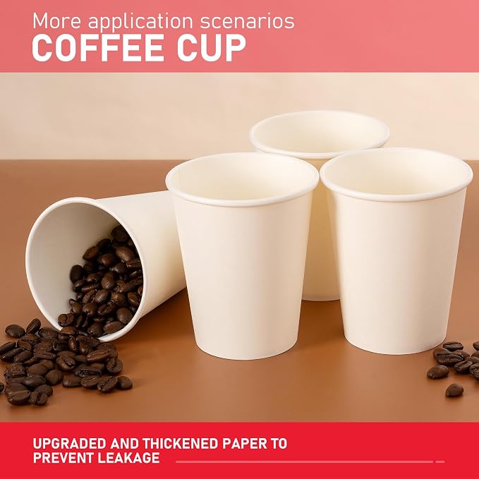 500 Pack 8 oz Paper Cups, Disposable Coffee Cups, or Juice - Image 7