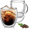 YMMIND Set of 2 Double Walled Glass Coffee Mugs 6 Ounces Insulated Layer Coffee by YMMIND
