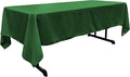 LA Linen Polyester Poplin Washable Rectangular Tablecloth, Stain and Wrinkle Resistant Table Cover 60x126, Fabric Table Cloth for Dinning, Kitchen, Party, Holiday 60 by 126-Inch, Emerald Green