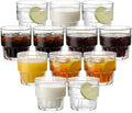 12 Pack 4.7 oz Drinking Glasses Stackable Iced Latte Coffee Cup, Beer Cocktail by Yiyiring