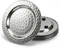 4" Stainless Steel Hammered Drink Coasters Set of 4 by LeatherLatch