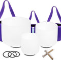 7inch 8inch 9inch Crystal singing bowls set sound bowl for healing Mindfulness, Meditation, Yoga, Spiritual and Body Healing Chakra Bowl (7F+8C+9D, 440hz 7-9"with soft bag)