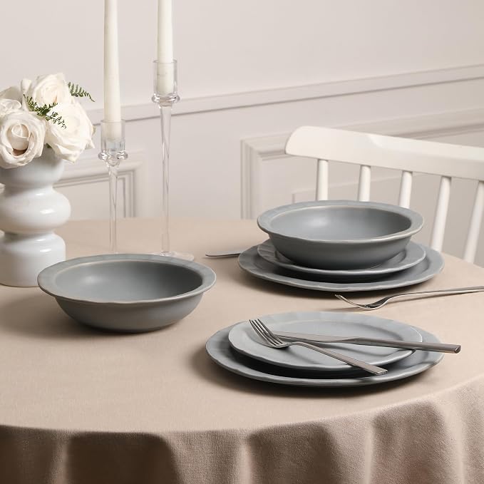 Stone Lain Oasis Stoneware Bowl Dish Set, 4-Piece Pasta Bowls - Image 5