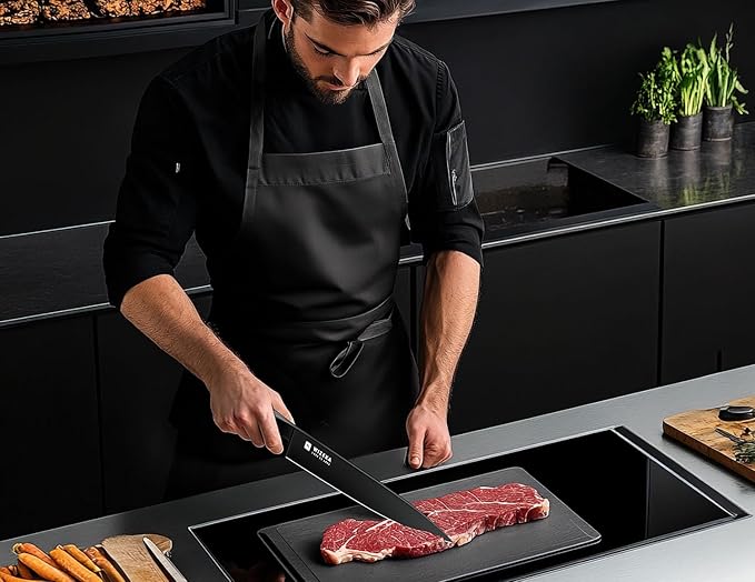 WIZEKA Chef Knife: 8 Inch: Extreme Sharp Kitchen Knife: Full Tang High Carbon Stainless Steel: Chef's knife with Ergonomic Handle with Unique Patterns,Rainbow Series
