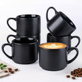 GBhome 14 OZ Coffee Mugs Set of 6, Stackable Matte Black Coffee Cups Set | by GBhome