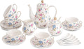 Flowers Ceramic Tea Set，Tea Sets by Unknown