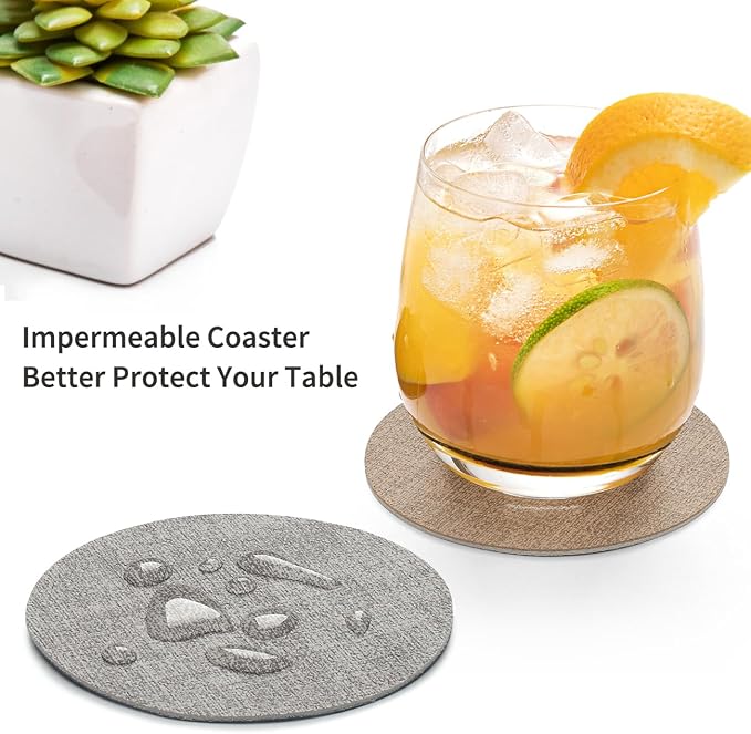 Faux Leather Drink Coasters - Image 2