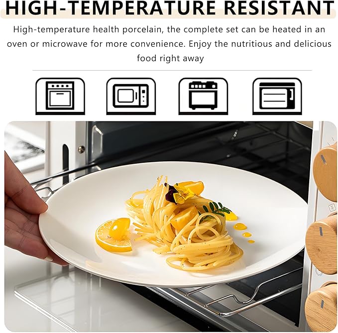Dessert Plates Set of 6, White Appetizer Plates, 8 Inch Ceramic Dinner Plates for Salad, Bread, Cake, Fruit, Microwave and Dishwasher Safe (8 inch, 6 pack)
