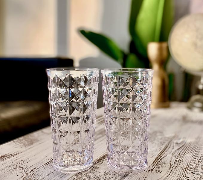 KLIFA- CUPID- 21 ounce, Acrylic Drinking Glasses Highball, Stackable Plastic - Image 3