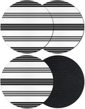 Retro Black Stripes Coasters Set of 4, Absorbent Coasters by Unknown