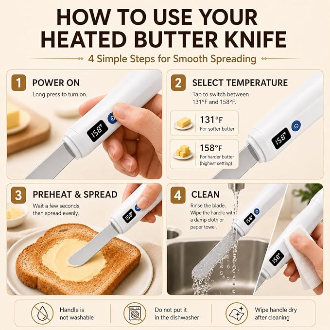 Heated Butter Knife, Rechargeable USB Electric Spreader - Image 5