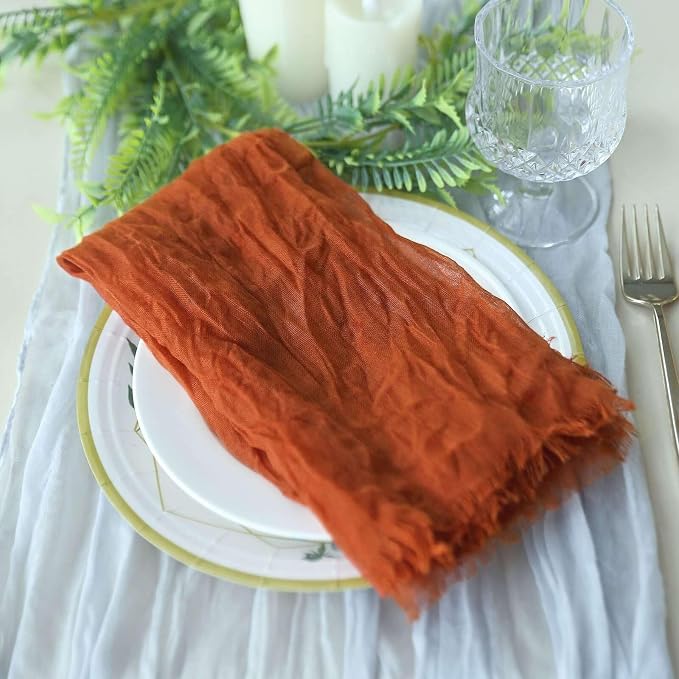 Efavormart 5 Pack 24"x19" Terracotta Matte Gauze Cheesecloth Napkins, Soft - Image 3