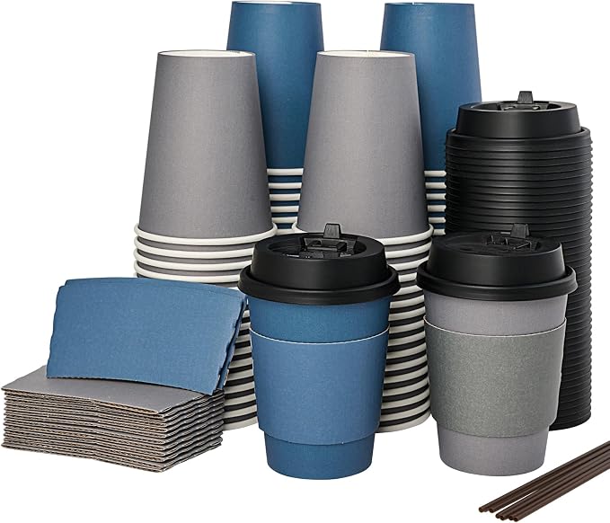 LITOPAK 100 Pack 12 oz Disposable Coffee Cups - Image 8