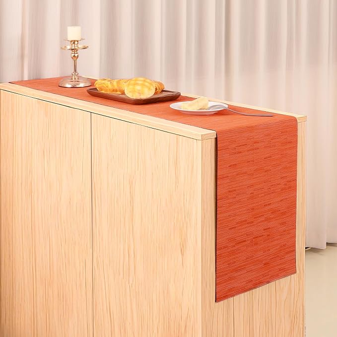 Table Runner 55 Inches Long, Vinyl Woven Heatproof Table Runners | Washable - Image 6