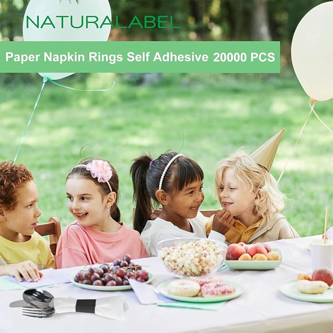 Self-Adhesive Napkin Bands, Bulk Pack of 20, elegant table setting, - Image 5