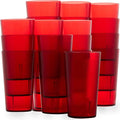 Restaurant Grade, BPA-Free 12oz Red Plastic Cups 24pk. Super Durable, Break by FoodRestaurantSupplies