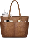 LOVEVOOK Work Tote Bags for Women, Embossed Retro Leather 17.3 Inch Laptop Bag by LOVEVOOK