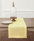 Solino Home 100% Linen Table Runner Yellow, Classic Hemstitch 14 x 60 in | by SolinoHome