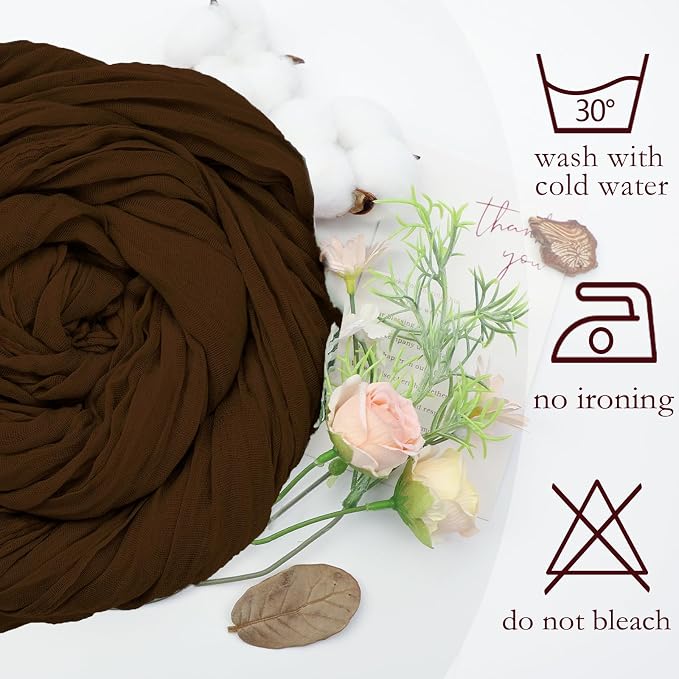 12 Pack Brown Cheesecloth Table Runner 17 x 108 Inch | Boho Gauze Cheese Cloth - Image 4