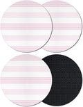 Pink Stripes Coasters Set of 4, Absorbent Coasters by Unknown