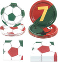 180Pcs Soccer Party Supplies Paper Plates and Napkins Serve 60 | Disposable by Hpscdyo