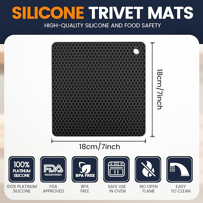 Silicone Trivet Mats 4 Heat Resistant Pot Holders Multipurpose Non-Slip Hot Pads - Image 2
