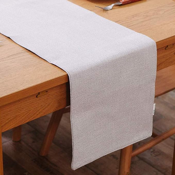 Soft Caddice Faux Linen Table Runner 2 Side by NATUS+WEAVER