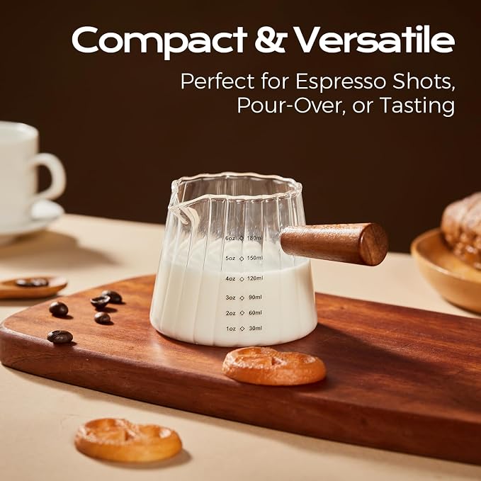 YARRAMATE 6oz Glass Espresso Measuring Cups, 2 Pack - Image 6