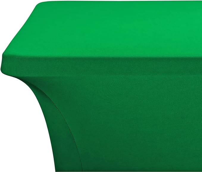 LZY Spandex Table Covers 6 Feet, Stretch/Fitted Table Covers for 6 Feet Folding Table, Rectangular Spandex Table Cloths for Wedding Party or Event (6FT-2PCS, Emerald)