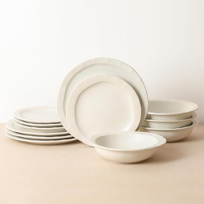 Stone Lain Oasis Stoneware 24 Piece Dinnerware Set, Home Kitchen Dish Set - Image 4
