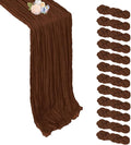 12 Pack Brown Cheesecloth Table Runner 17 x 108 Inch | Boho Gauze Cheese Cloth by Pepmily