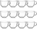12 Pack Glass Coffee Mugs with Handles, 12 Ounces Glass Breakfast Mugs Bulk by Unknown