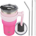 Konokyo 30 oz Tumbler with Handle and Straw, Insulated Travel Mug | Cherry; by Konokyo