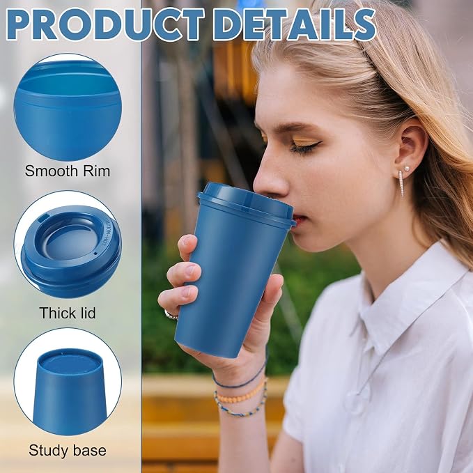Honeydak 45 Pack 16 oz Reusable Coffee Cups - Image 2