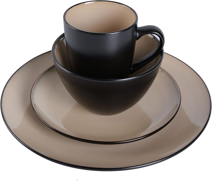 Gibson Elite Soho Lounge 16-Piece Round Reactive Glaze Stoneware Dinnerware Set - Image 3