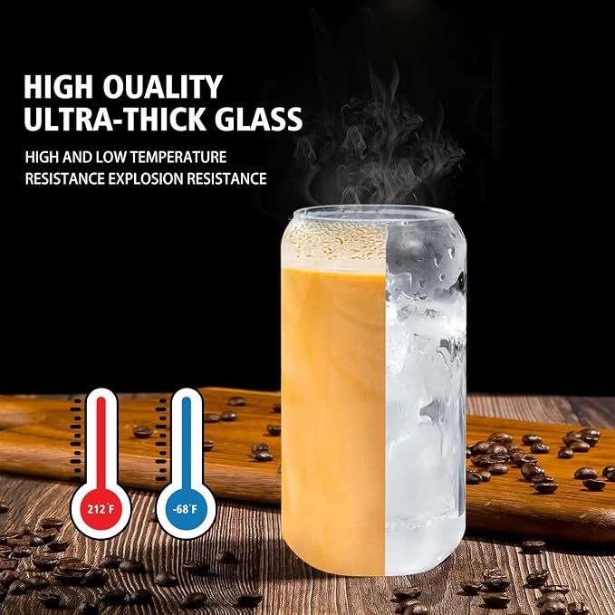 Glass Tumblers with Lids and Straws Set of 8 – 20oz Iced Coffee Tumblers - Image 4