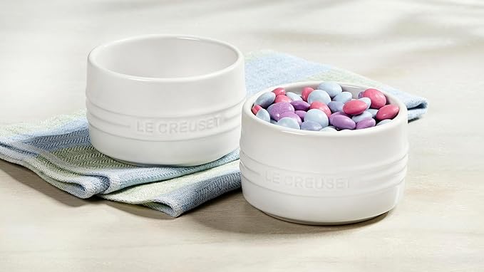 Le Creuset Stoneware Round Ramekin Straight Wall Set of 2, 7 oz. Each, Marseille