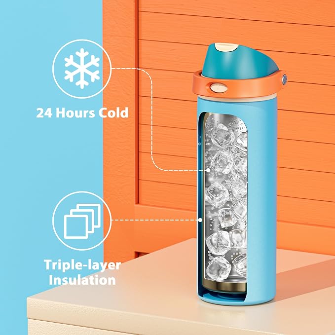 24 oz Insulated Water Bottle for Men: Meoky Stainless Steel Water Bottle - Image 3