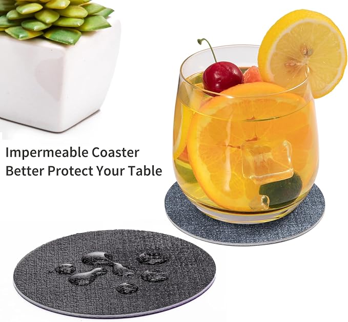 Faux Leather Drink Coasters - Image 2
