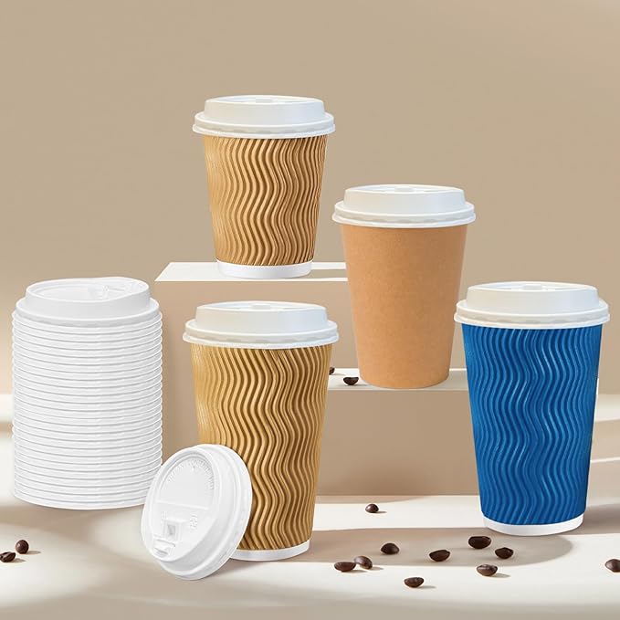 SIUQ 150 Pack Coffee Cup lids, Disposable Plastic Cup Lids for 10, 12, 16, 20, 24 oz Paper Cups, Hot/Cold Drinking Cup Lids, 3.54 Inches/90 mm Diameter - White