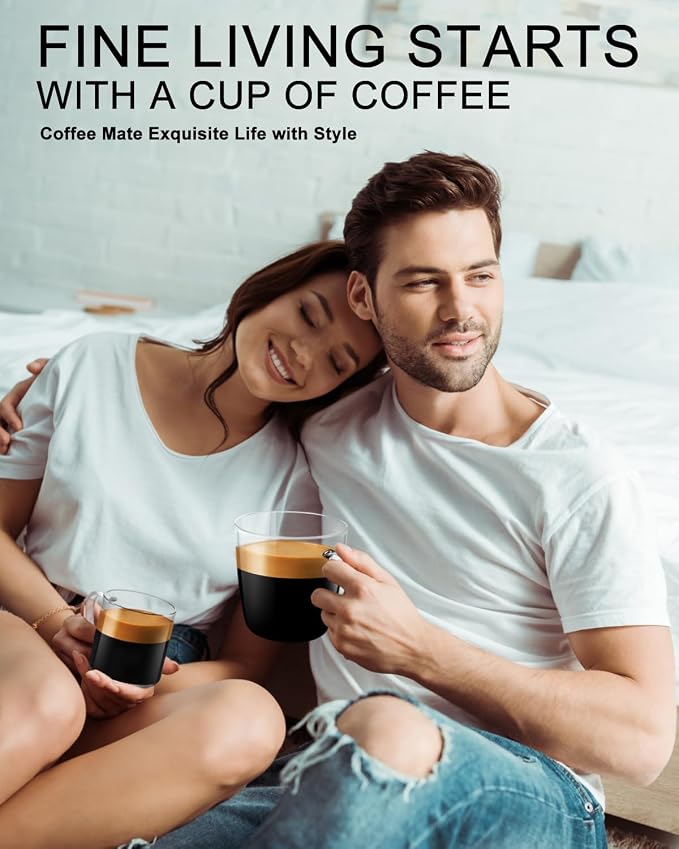 LUXU Glass Coffee Mugs, 24 oz Ice coffee cups, Large Beer Mugs Set of 2 | - Image 6