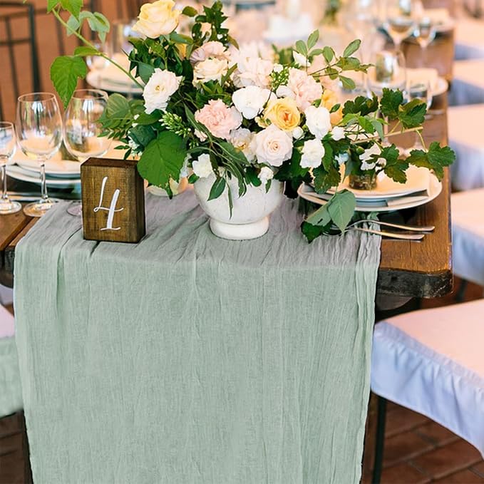 12 Pack Cheesecloth Table Runner, Runner Gauze Boho Wedding Decor Romantic - Image 6